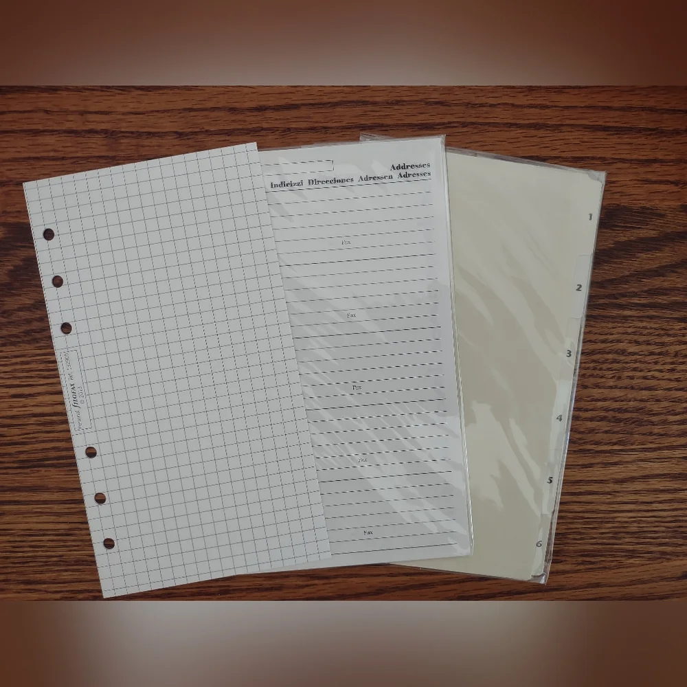 Filofax A6 Organizer Refill Sheets *** Final Price ***